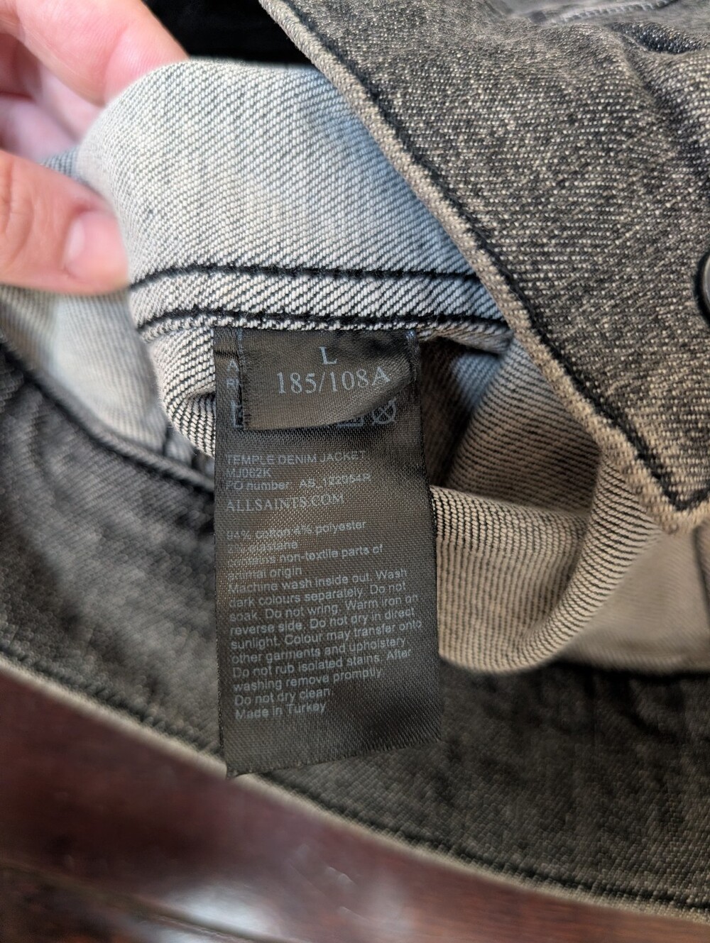 All Saints Temple Denim Jacket - Faded Black - Picture 4 of 6